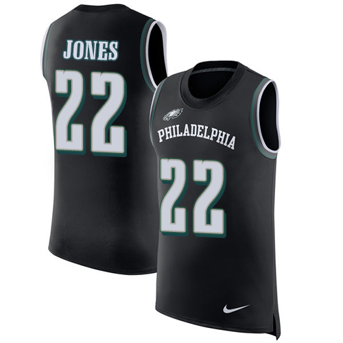 Nike Eagles #22 Sidney Jones Black Alternate Men's Stitched NFL Limited Rush Tank Top Jersey